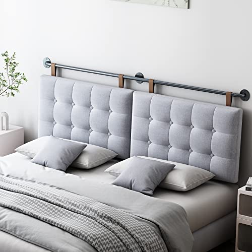 Linen Wall Mounted Queen Headboard – Beige