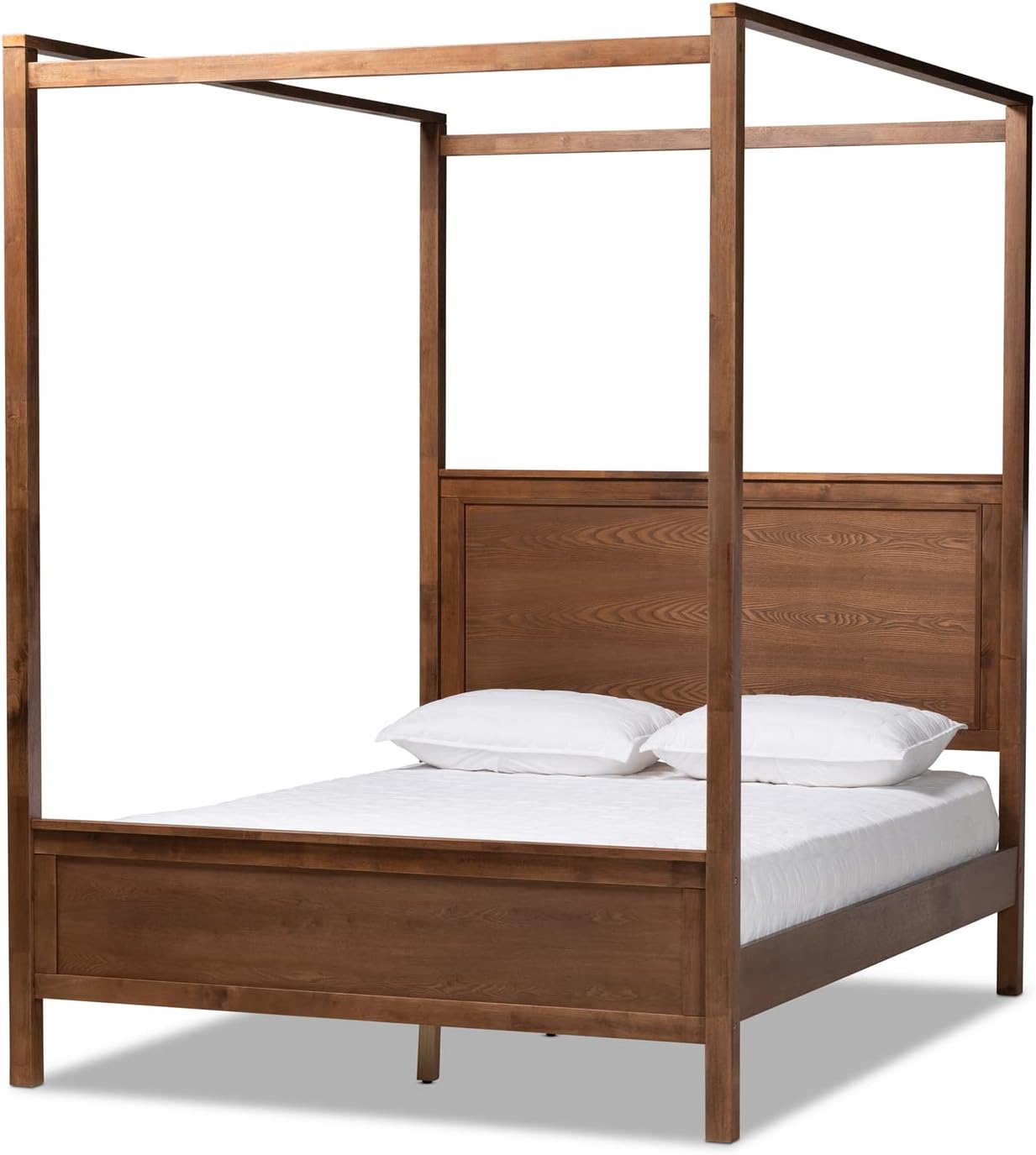 Baxton Studio Veronica King Canopy Bed (Walnut)