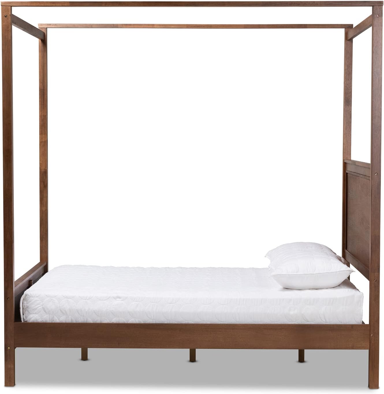 Baxton Studio Veronica King Canopy Bed (Walnut)