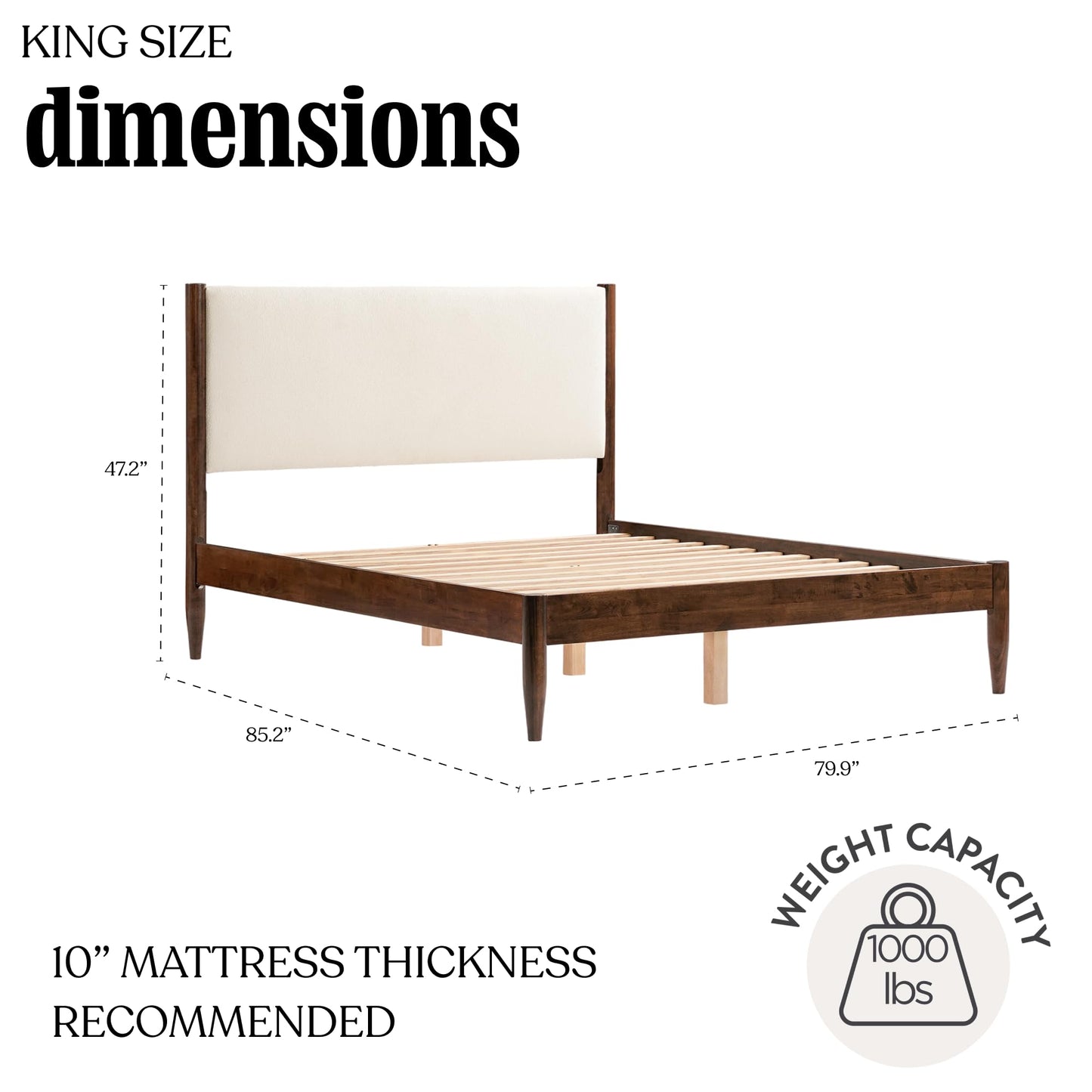 DG Casa Reign Mid-Century Queen Platform Bed
