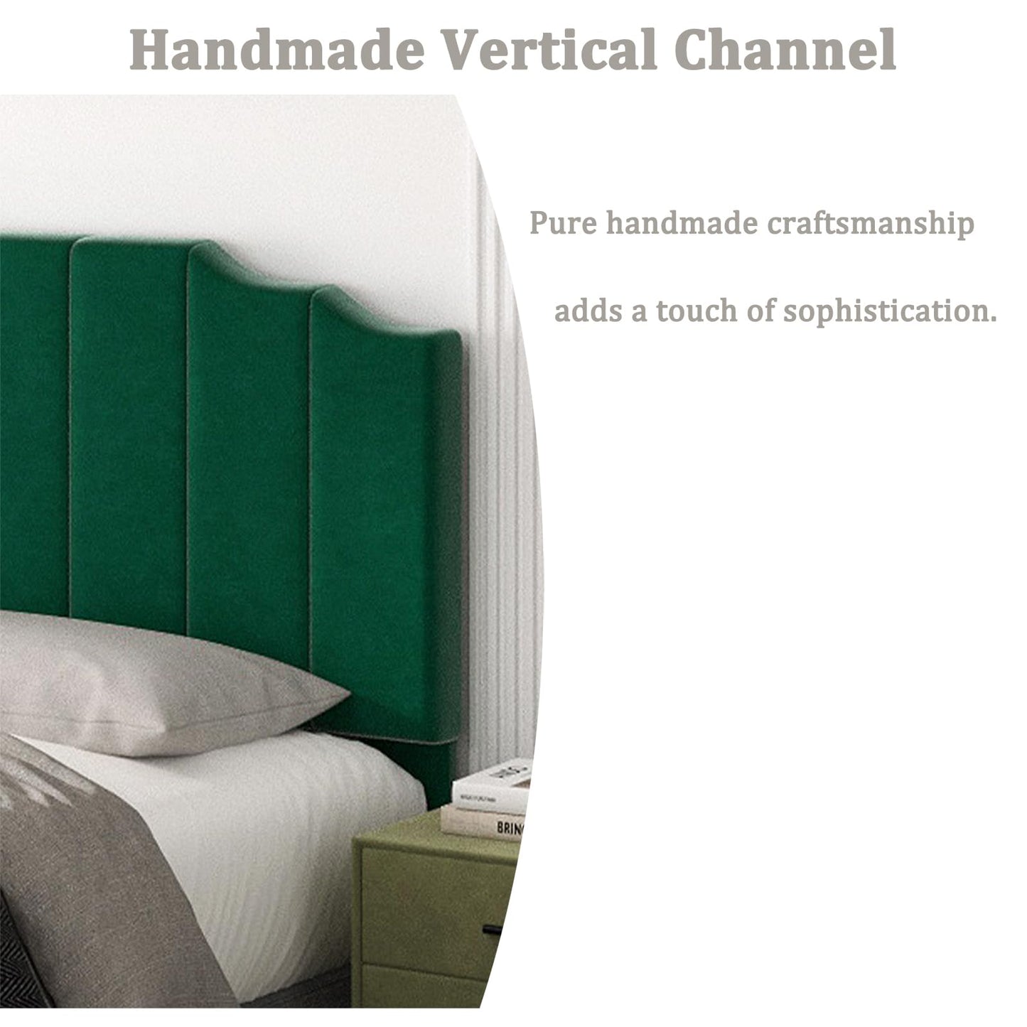 Velvet Wall Mounted Queen Headboard – Black