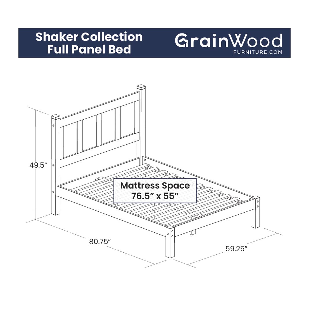 Grain Wood Shaker Queen Bed (Cherry)