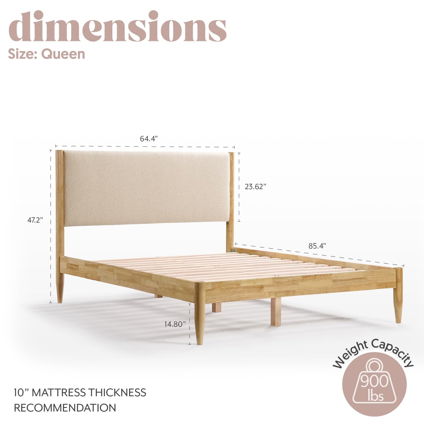 DG Casa Reign Mid-Century Queen Platform Bed