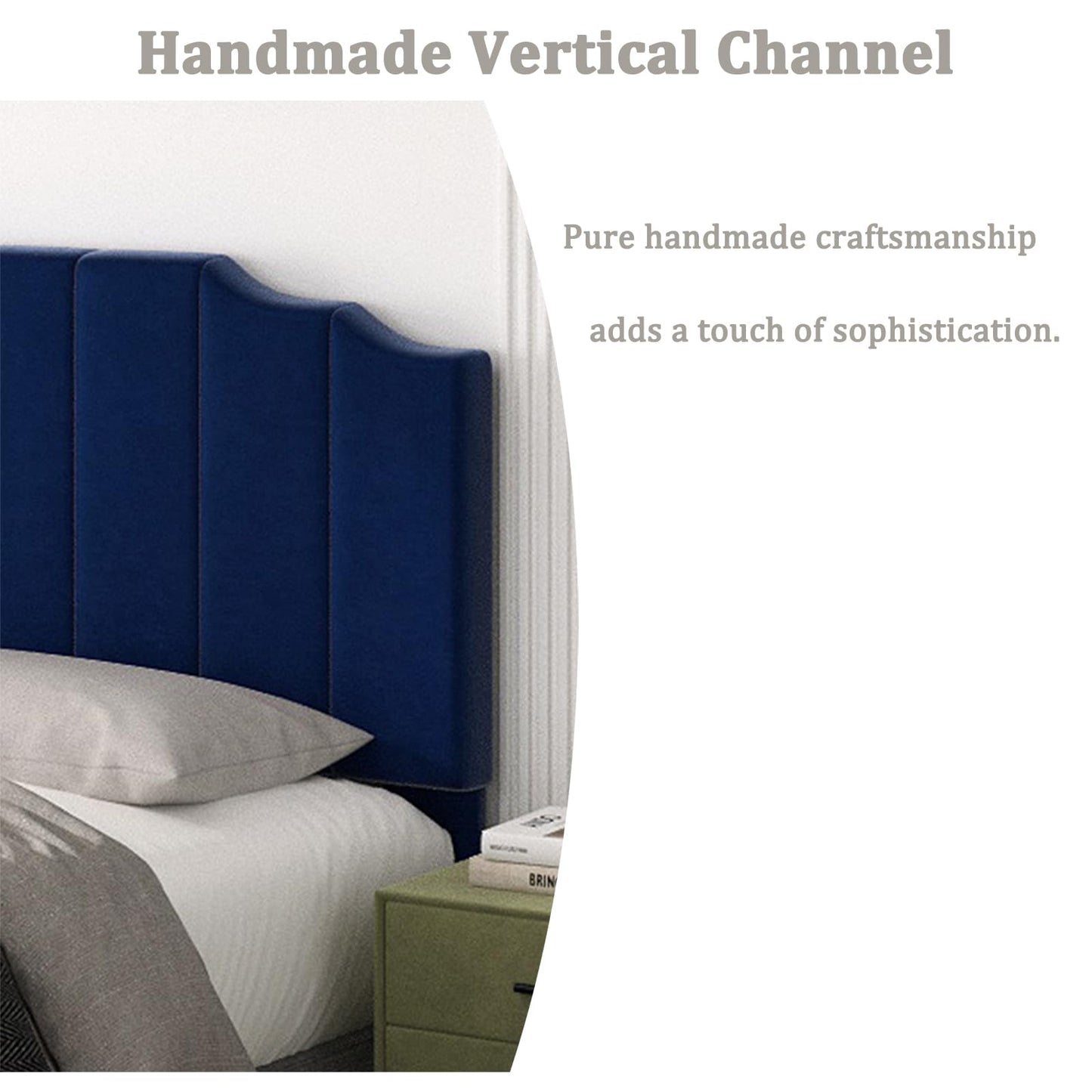 Velvet Wall Mounted Queen Headboard – Black