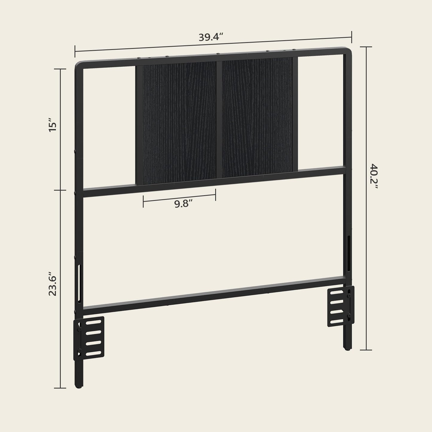 Metal Twin Size Headboard – Black