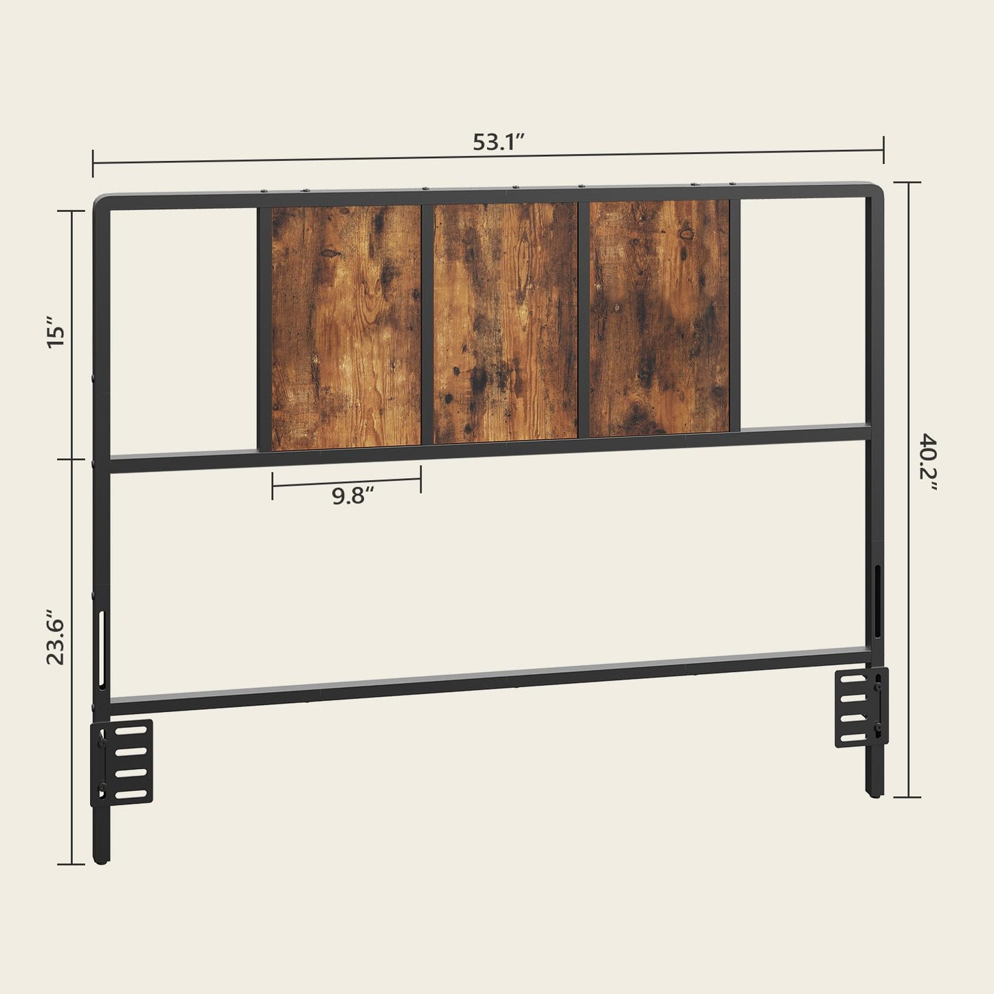 Metal Twin Size Headboard – Black
