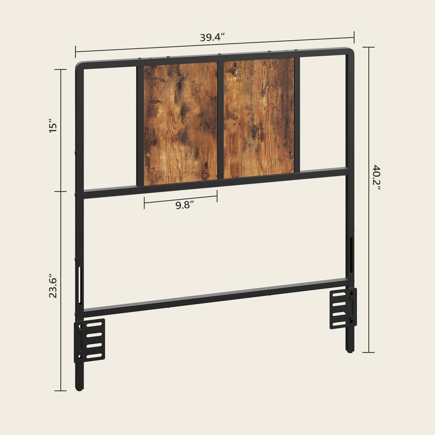 Metal Twin Size Headboard – Black