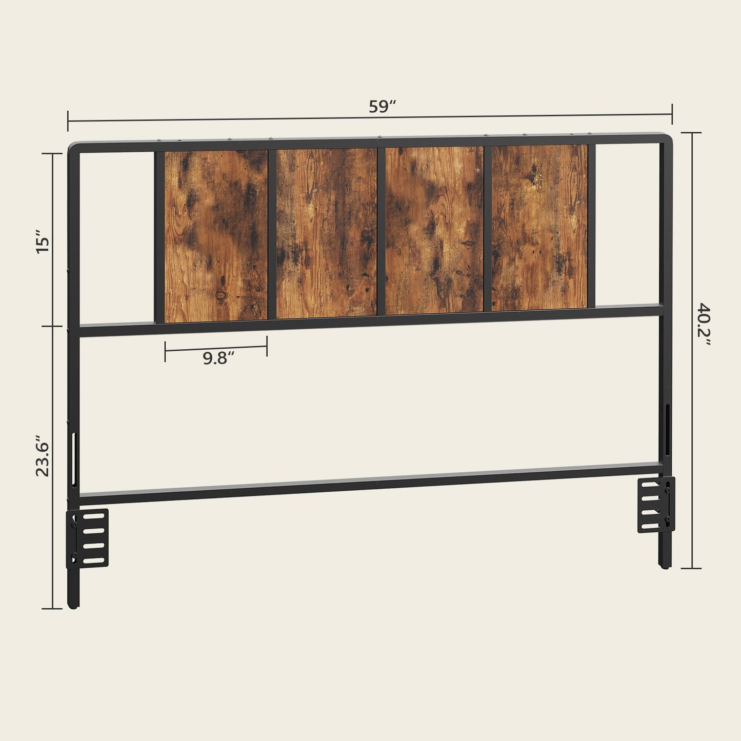 Metal Twin Size Headboard – Black