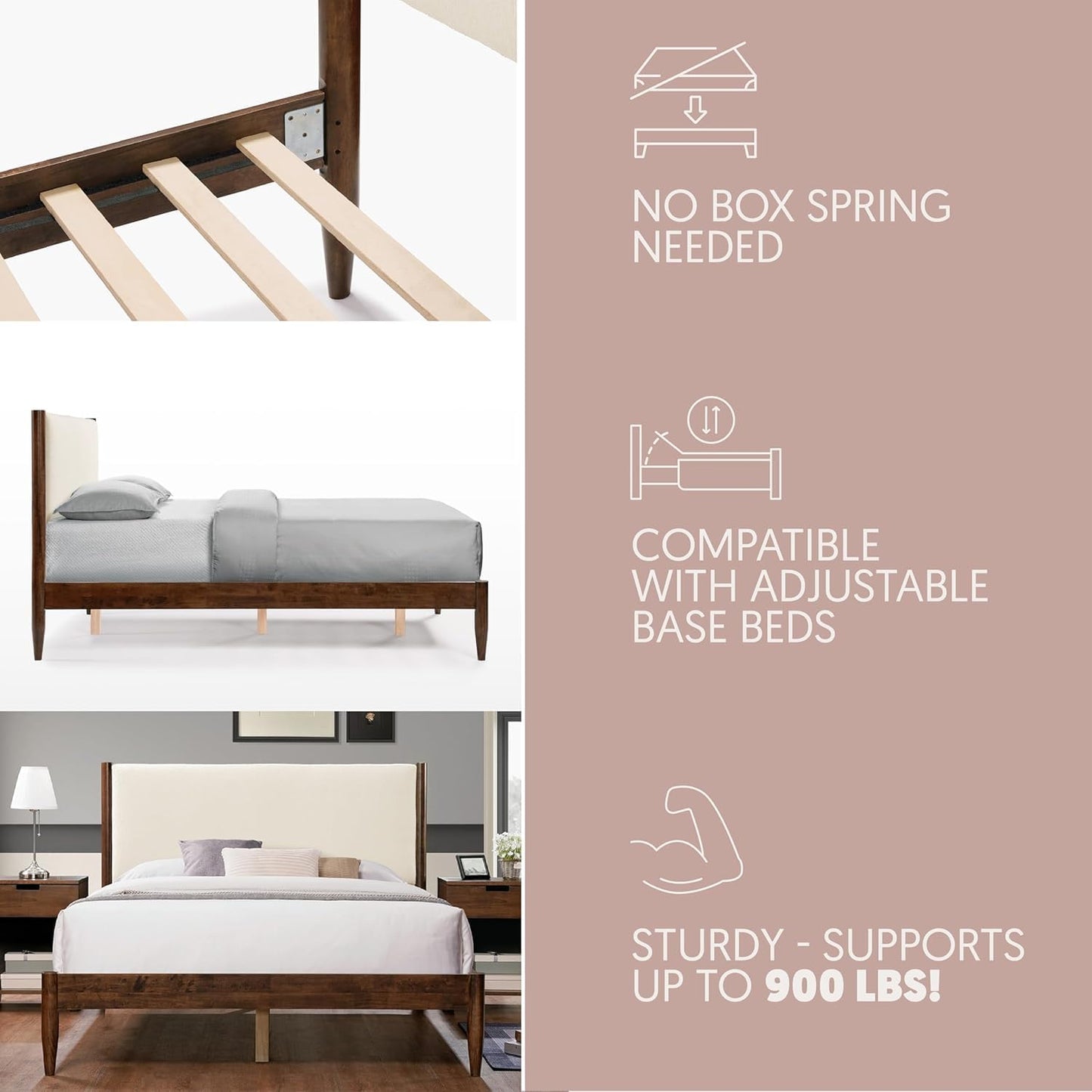 DG Casa Reign Mid-Century Queen Platform Bed
