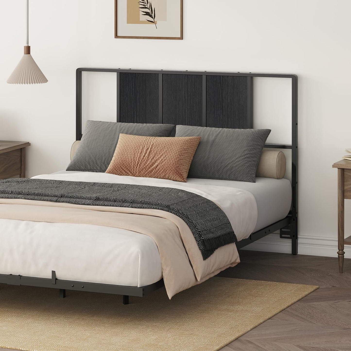 Metal Twin Size Headboard – Black