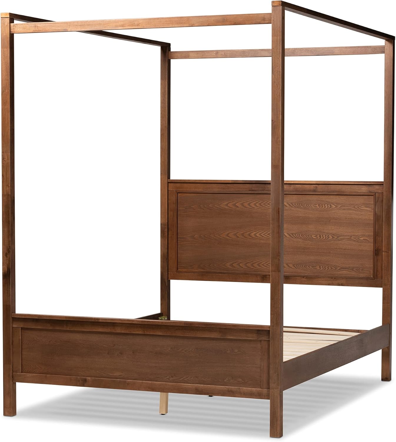 Baxton Studio Veronica King Canopy Bed (Walnut)