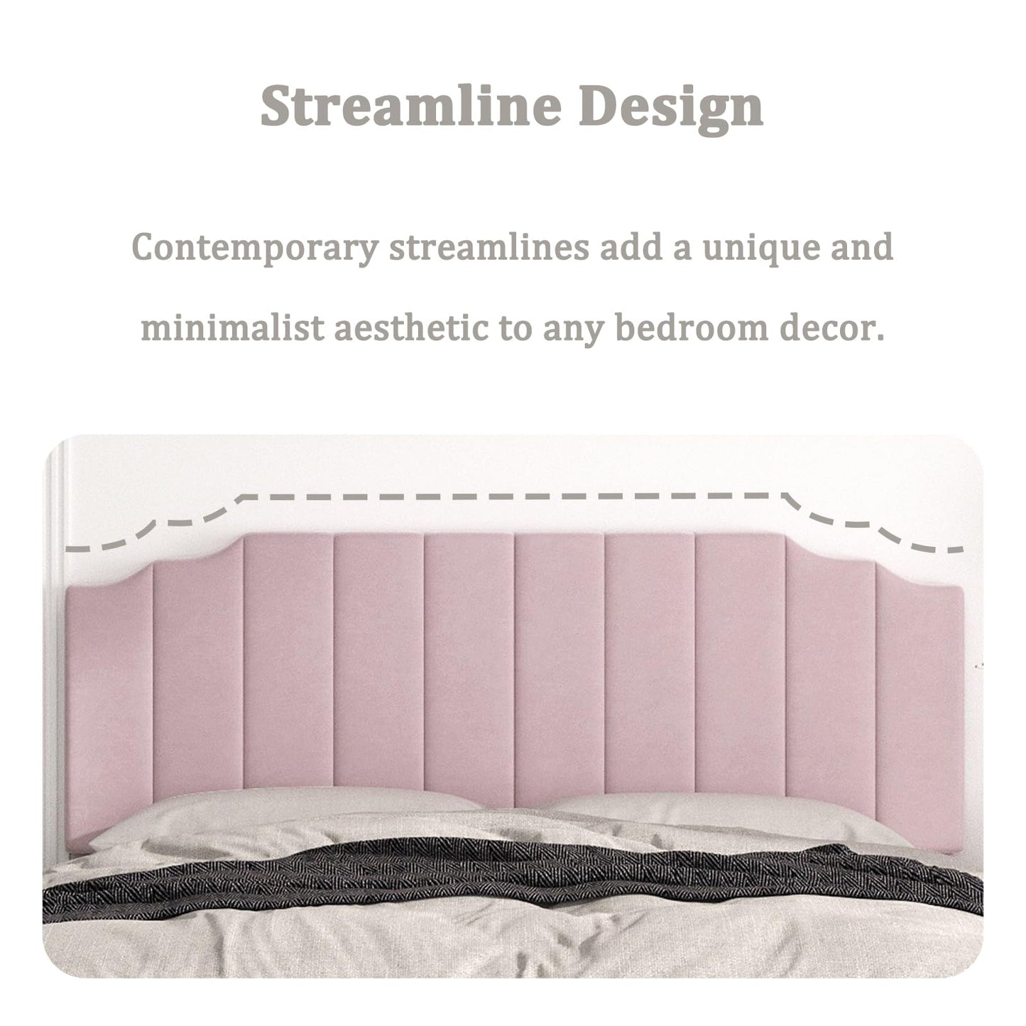 Velvet Wall Mounted Queen Headboard – Black