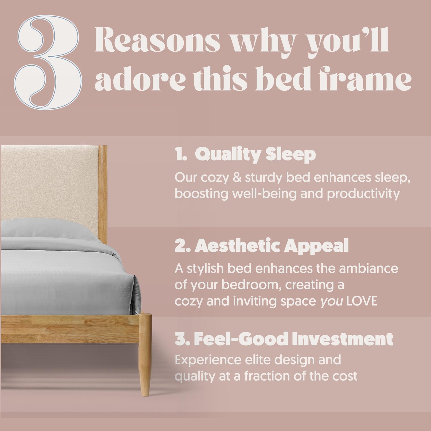 DG Casa Reign Mid-Century Queen Platform Bed