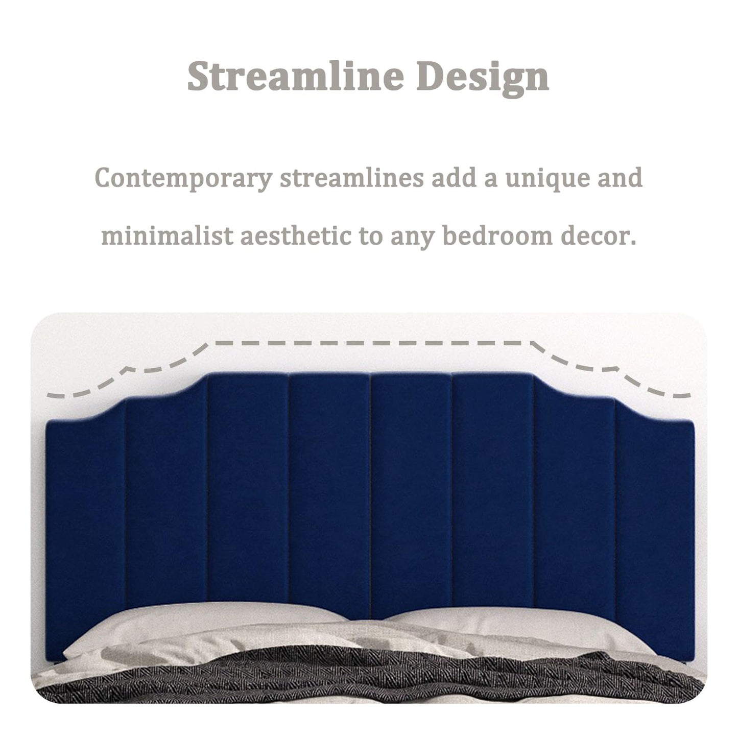 Velvet Wall Mounted Queen Headboard – Black