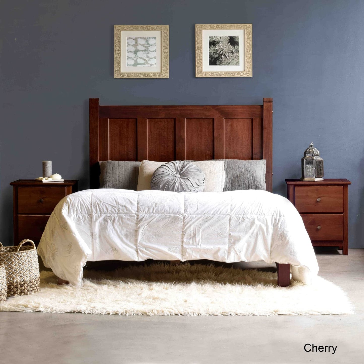 Grain Wood Shaker Queen Bed (Cherry)