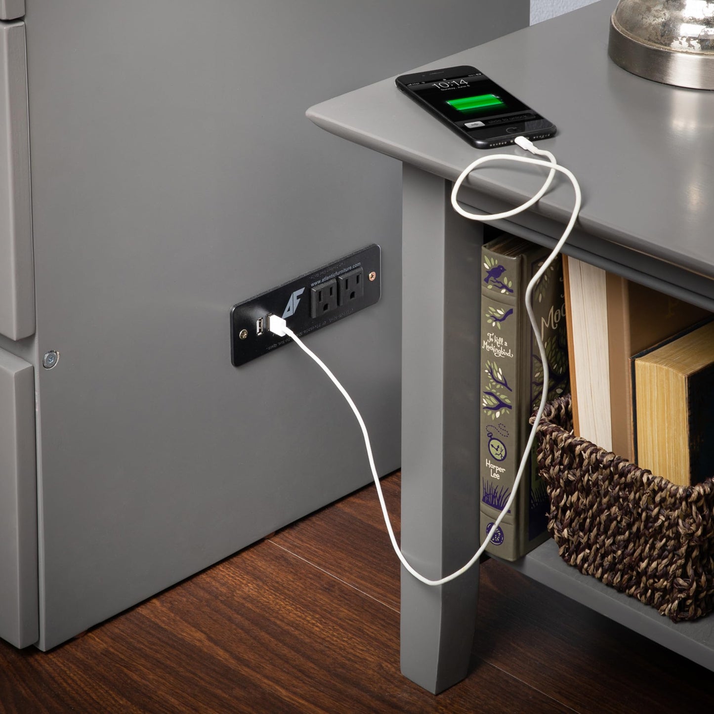 AFI Deerfield Murphy Bed Chest with Charging Station