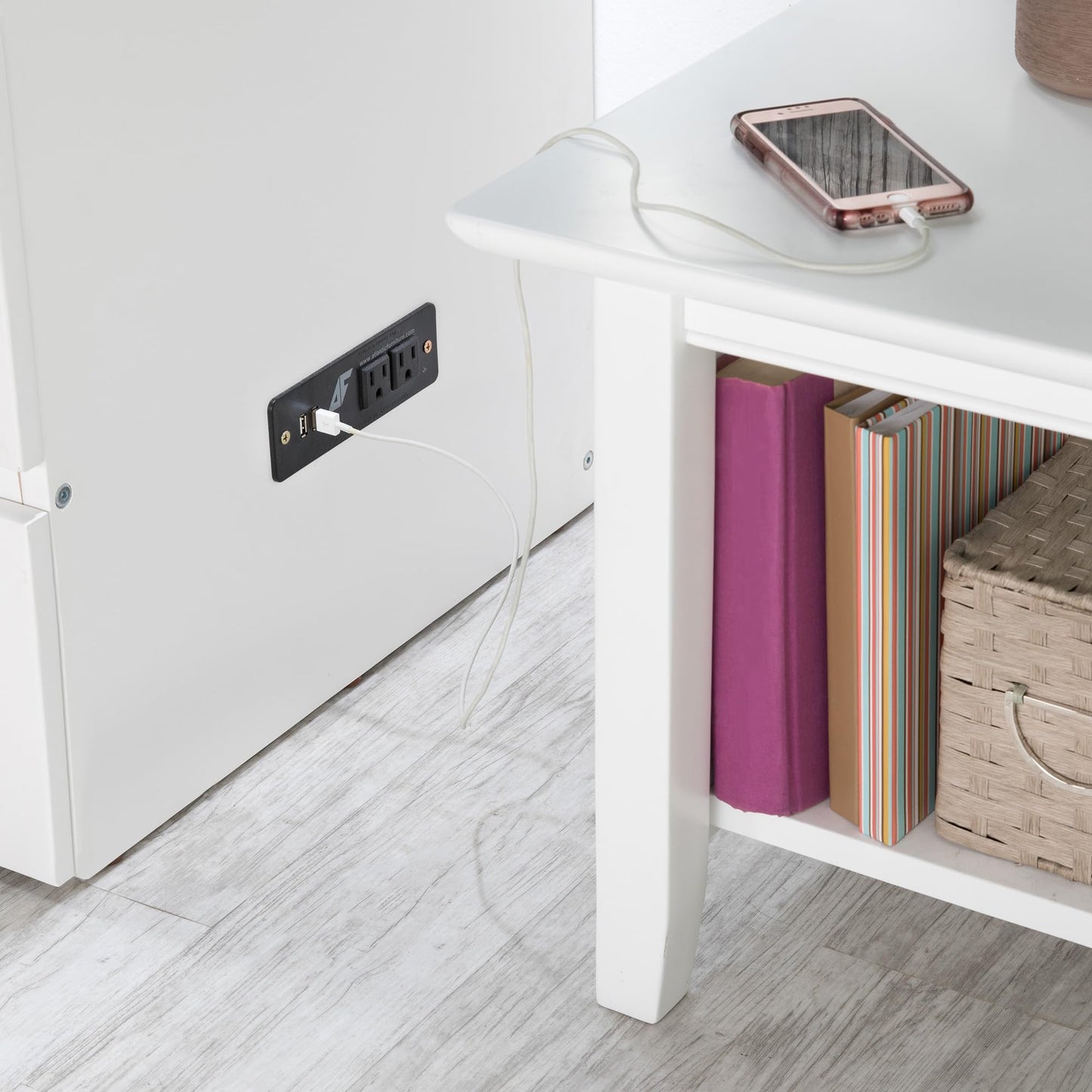 AFI Deerfield Murphy Bed Chest with Charging Station