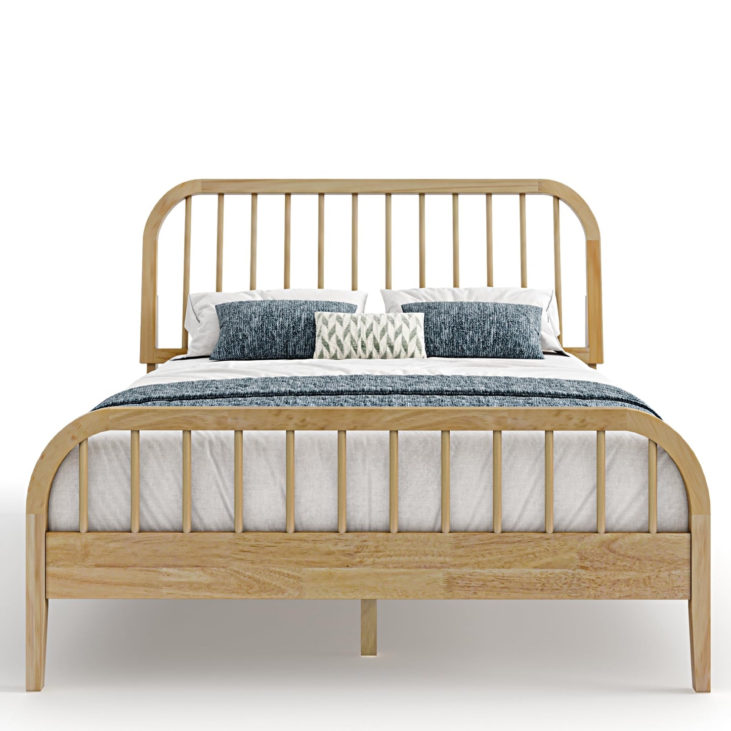 DG Casa Wesley King Wood Platform Bed – Natural Finish