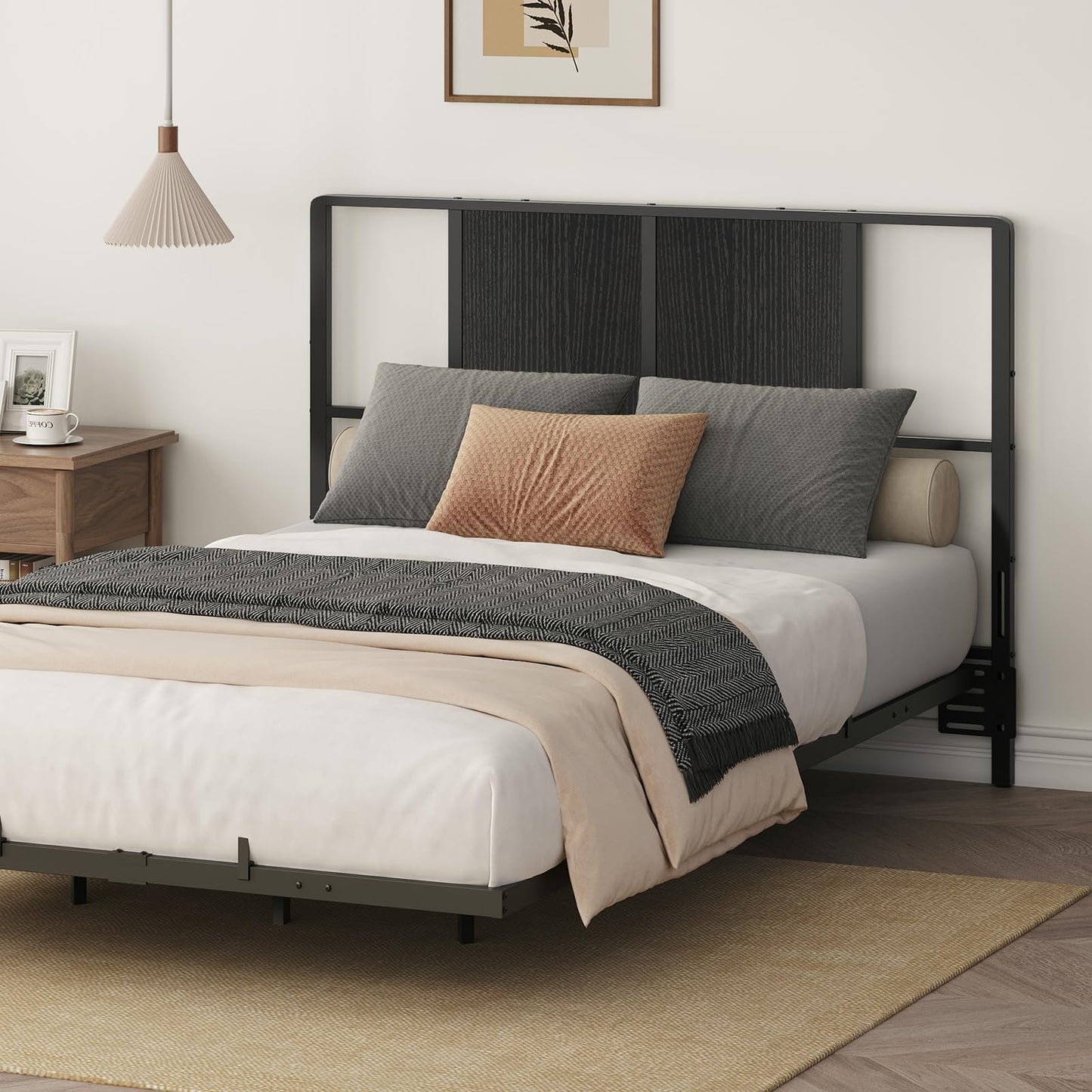 Metal Twin Size Headboard – Black