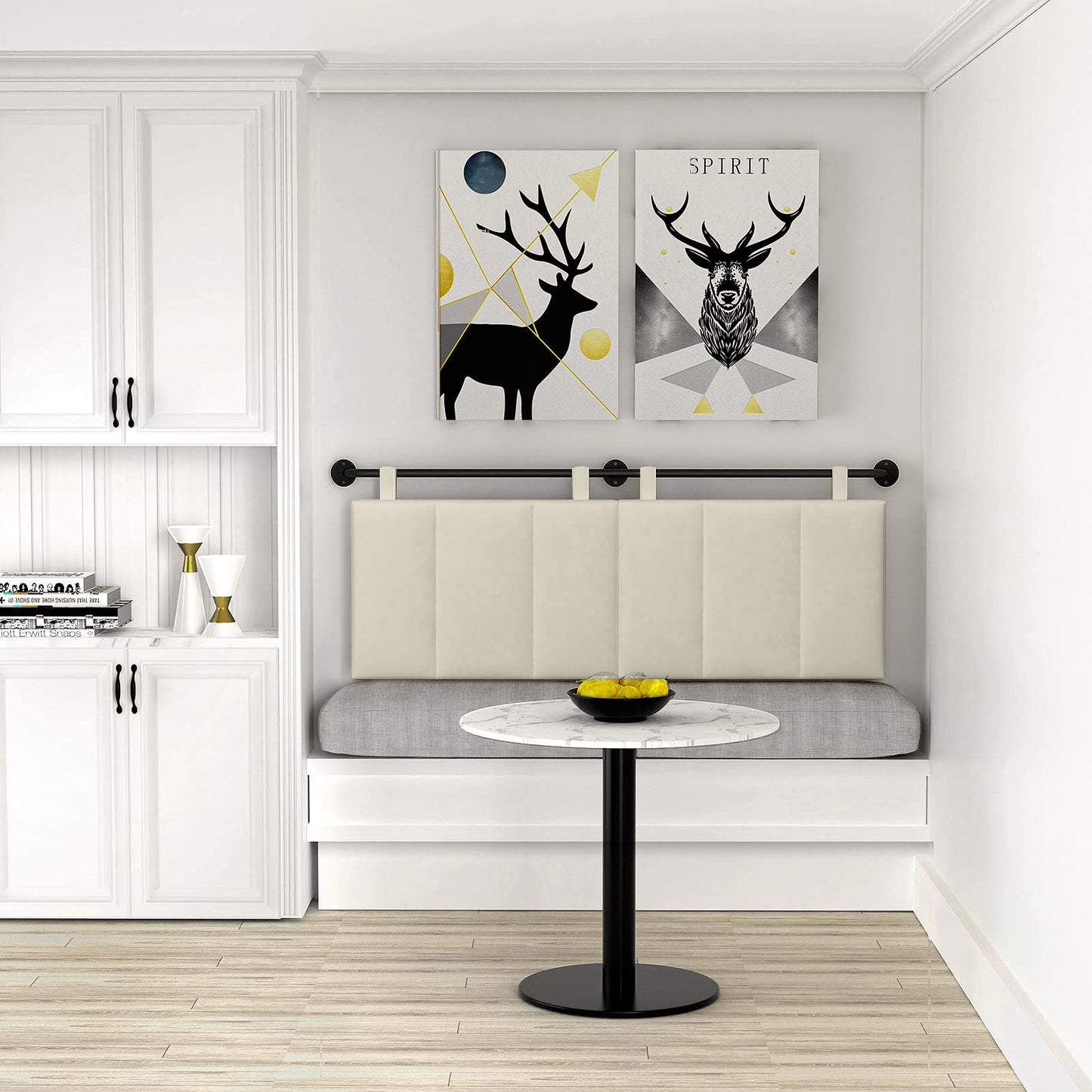 Linen Wall Mounted Queen Headboard – Beige