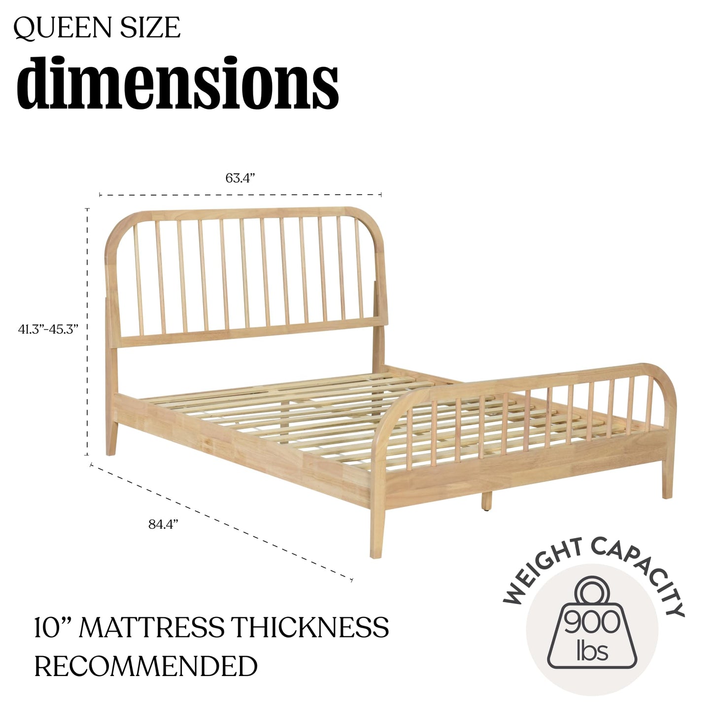 DG Casa Wesley King Wood Platform Bed – Natural Finish