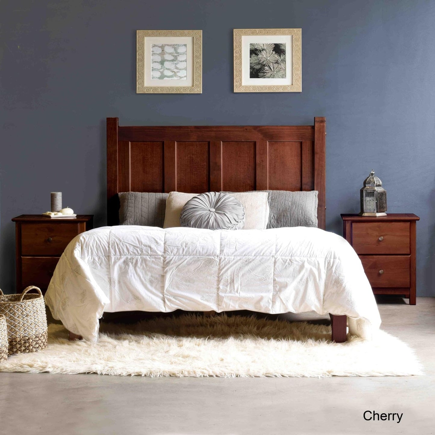 Grain Wood Shaker Queen Bed (Cherry)