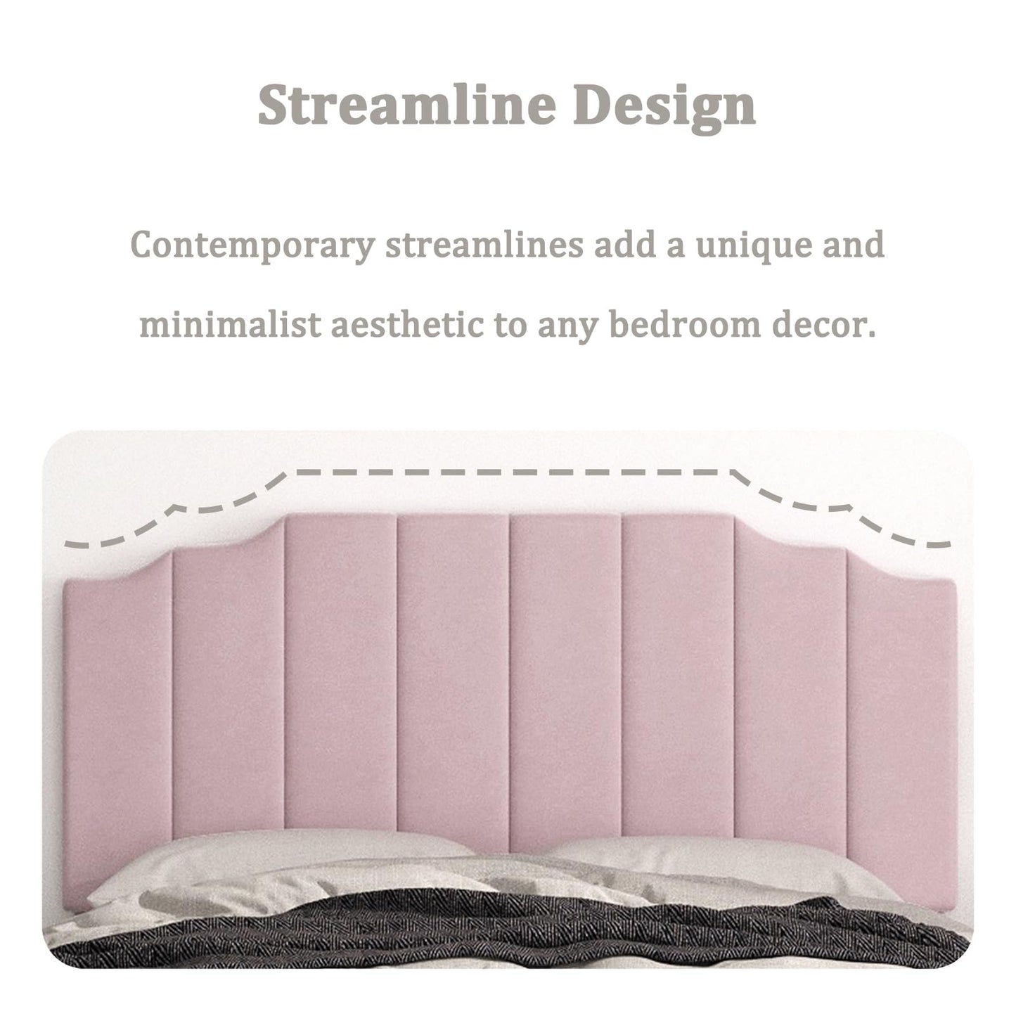 Velvet Wall Mounted Queen Headboard – Black