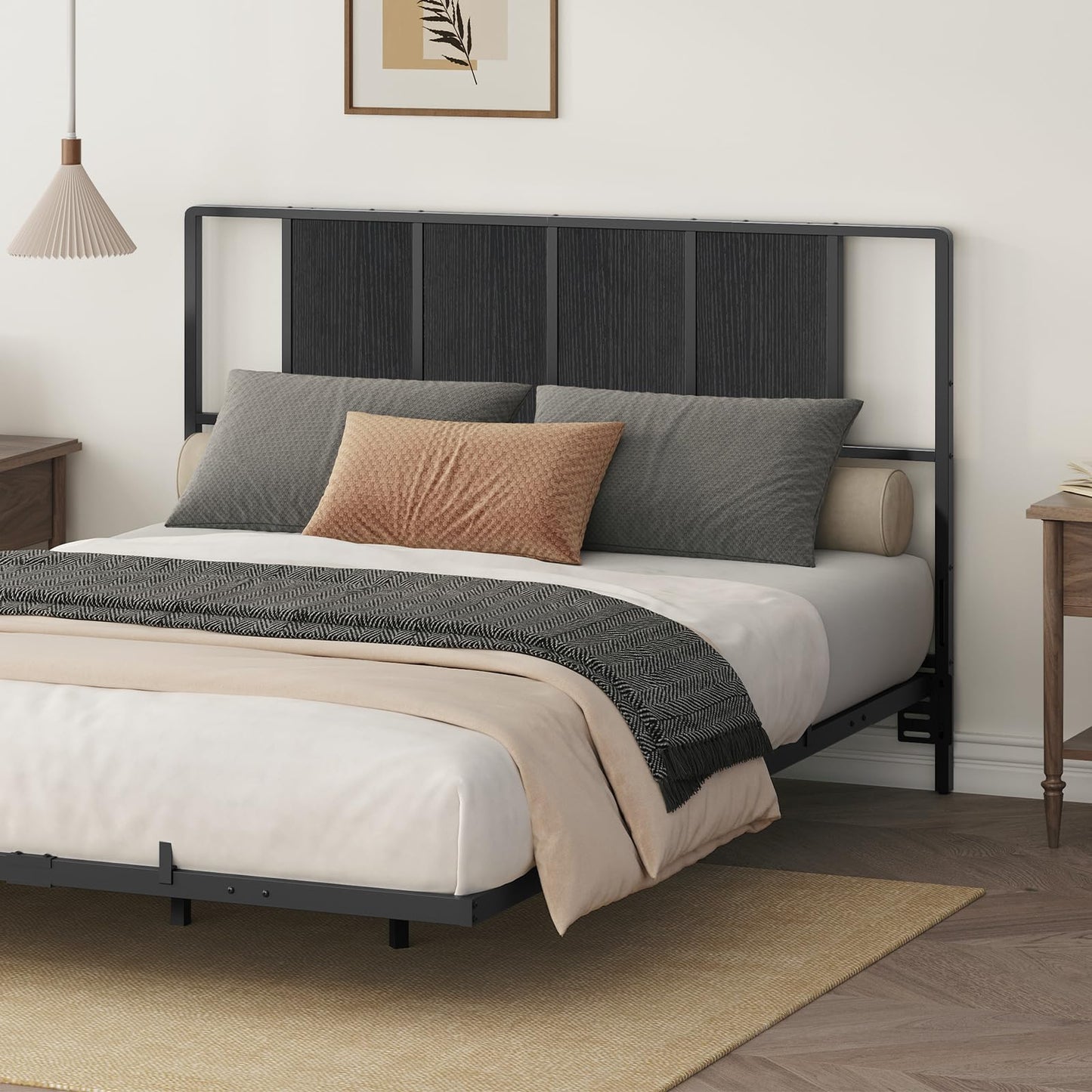 Metal Twin Size Headboard – Black