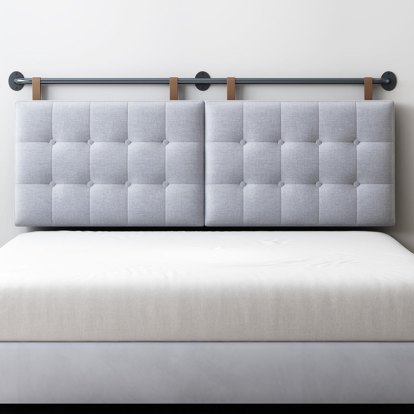 Linen Wall Mounted Queen Headboard – Beige