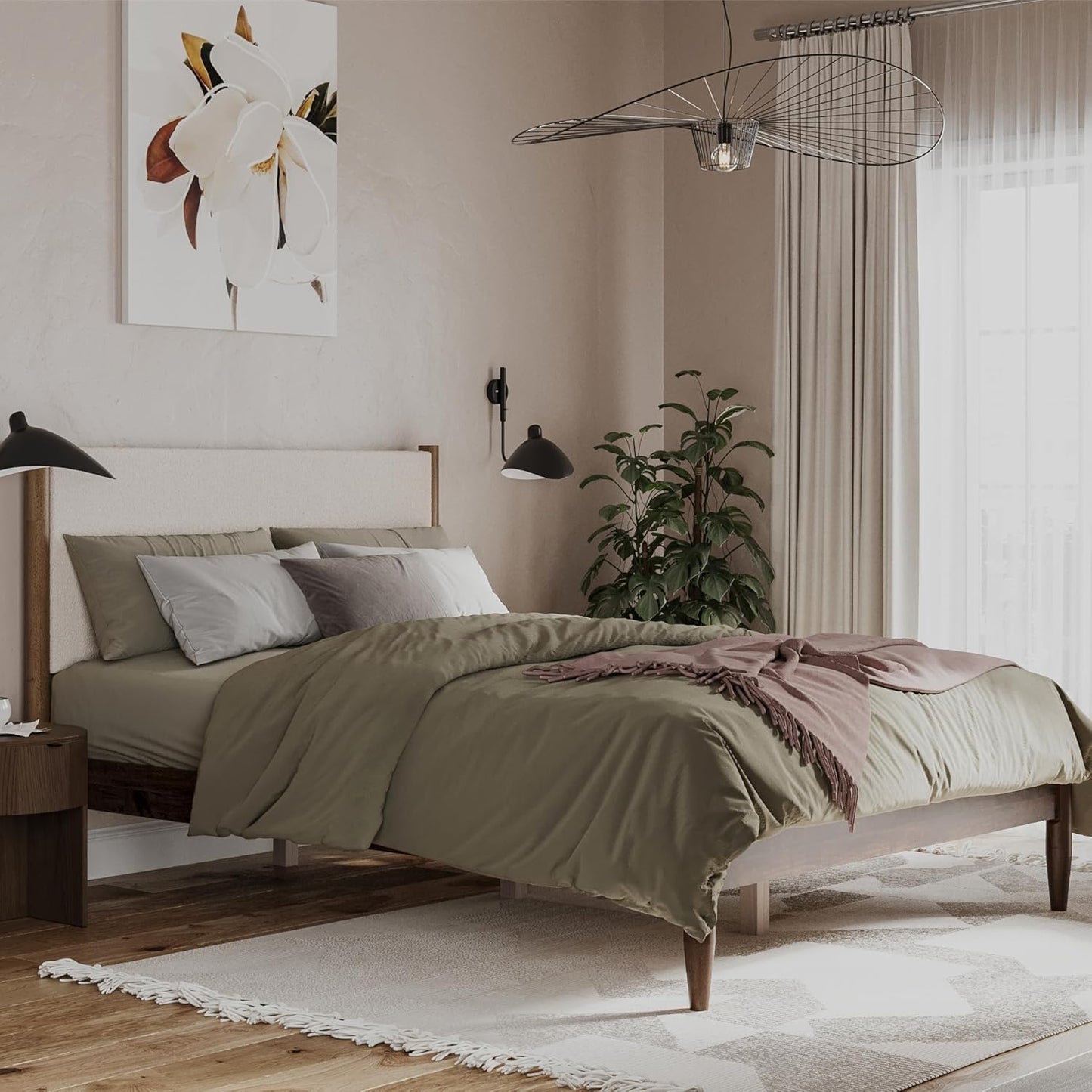 DG Casa Reign Mid-Century Queen Platform Bed