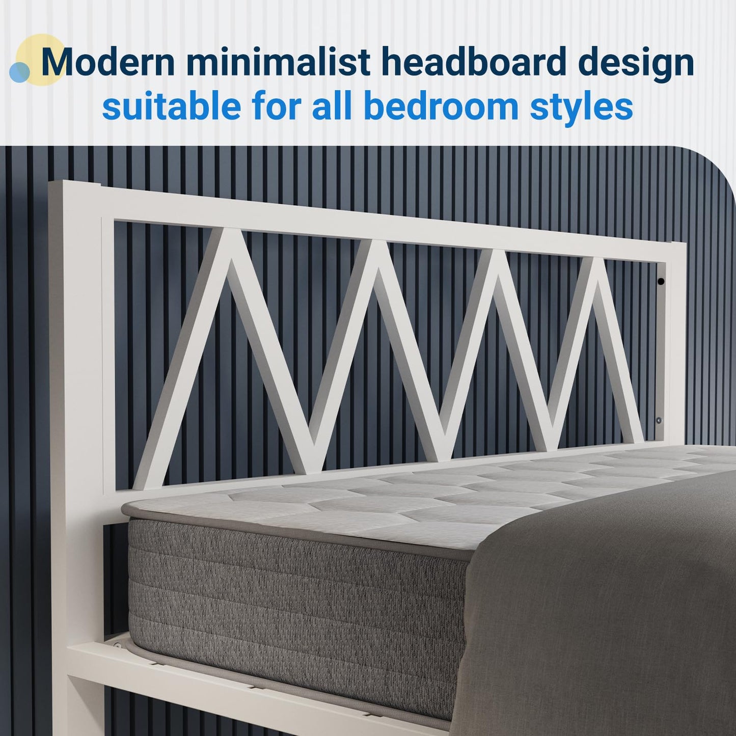 Avenco 14" Twin Metal Bed Frame with Headboard