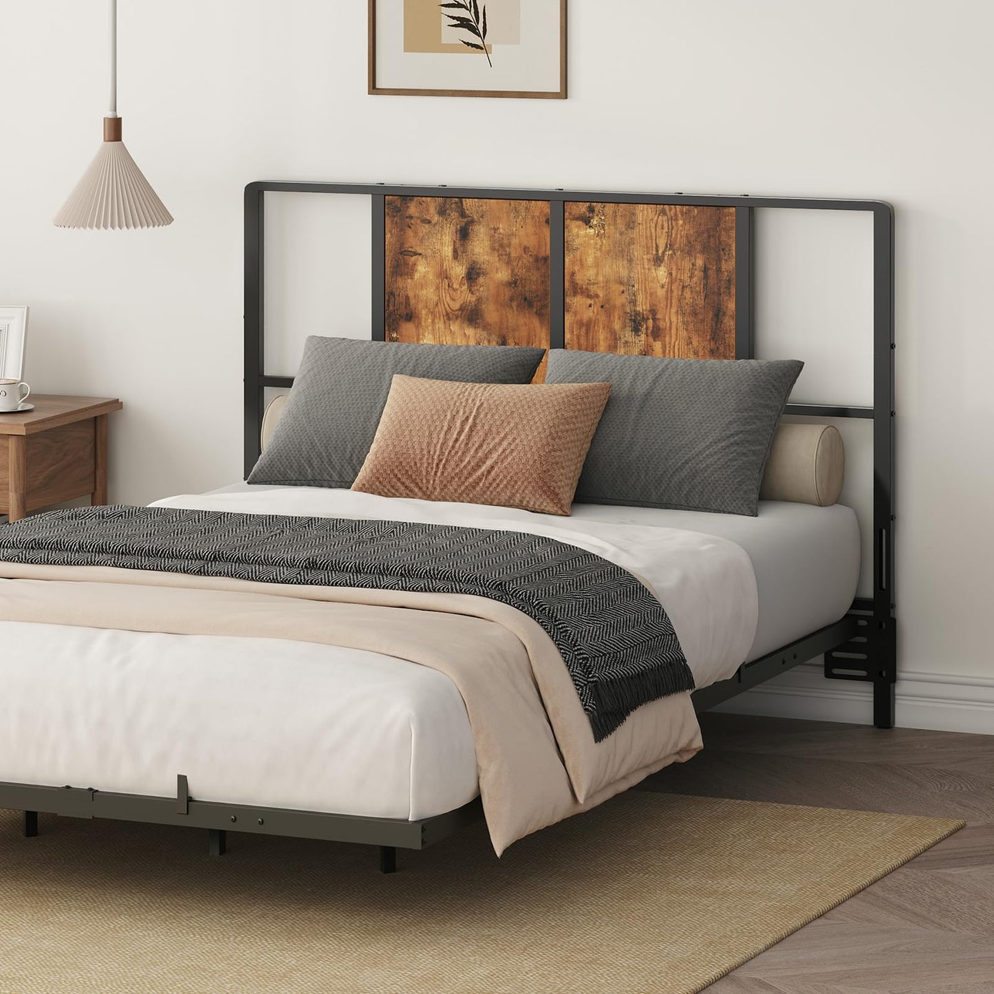 Metal Twin Size Headboard – Black