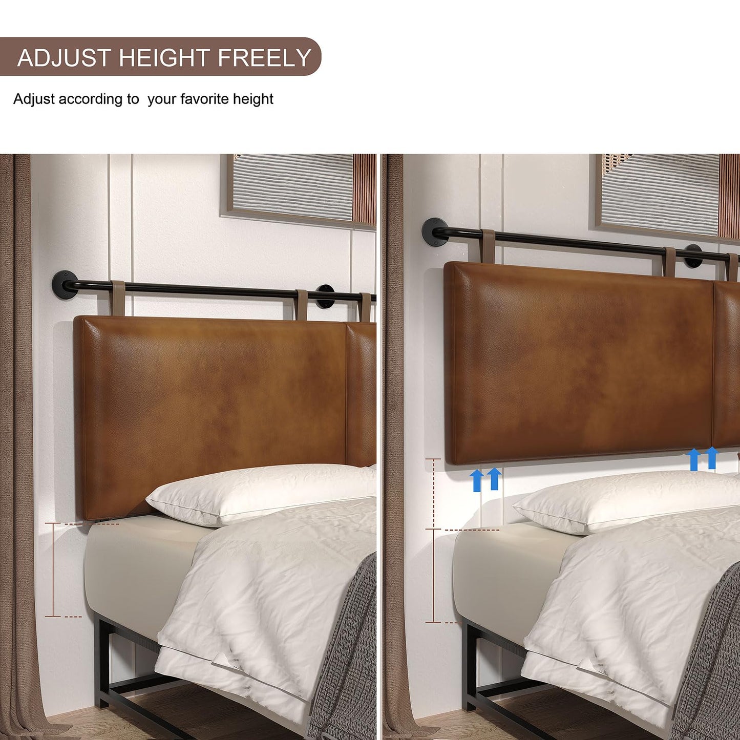 Linen Wall Mounted Queen Headboard – Beige