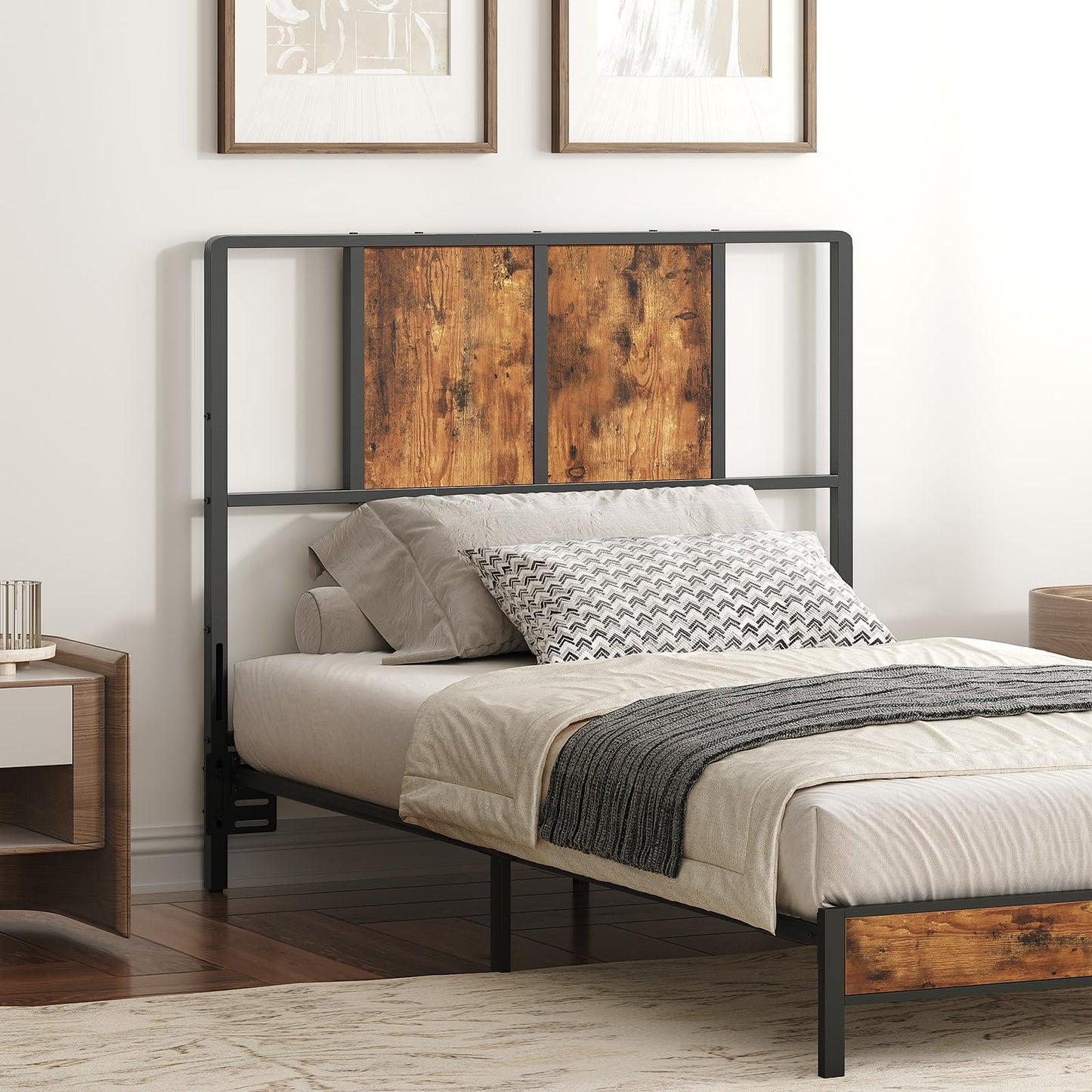 Metal Twin Size Headboard – Black