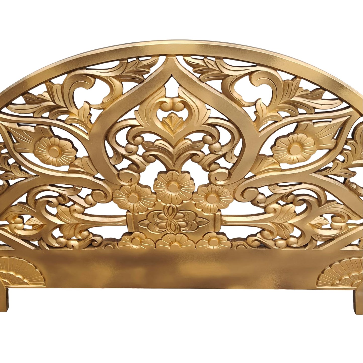 Balinese King Headboard – Half Moon Gold Finish