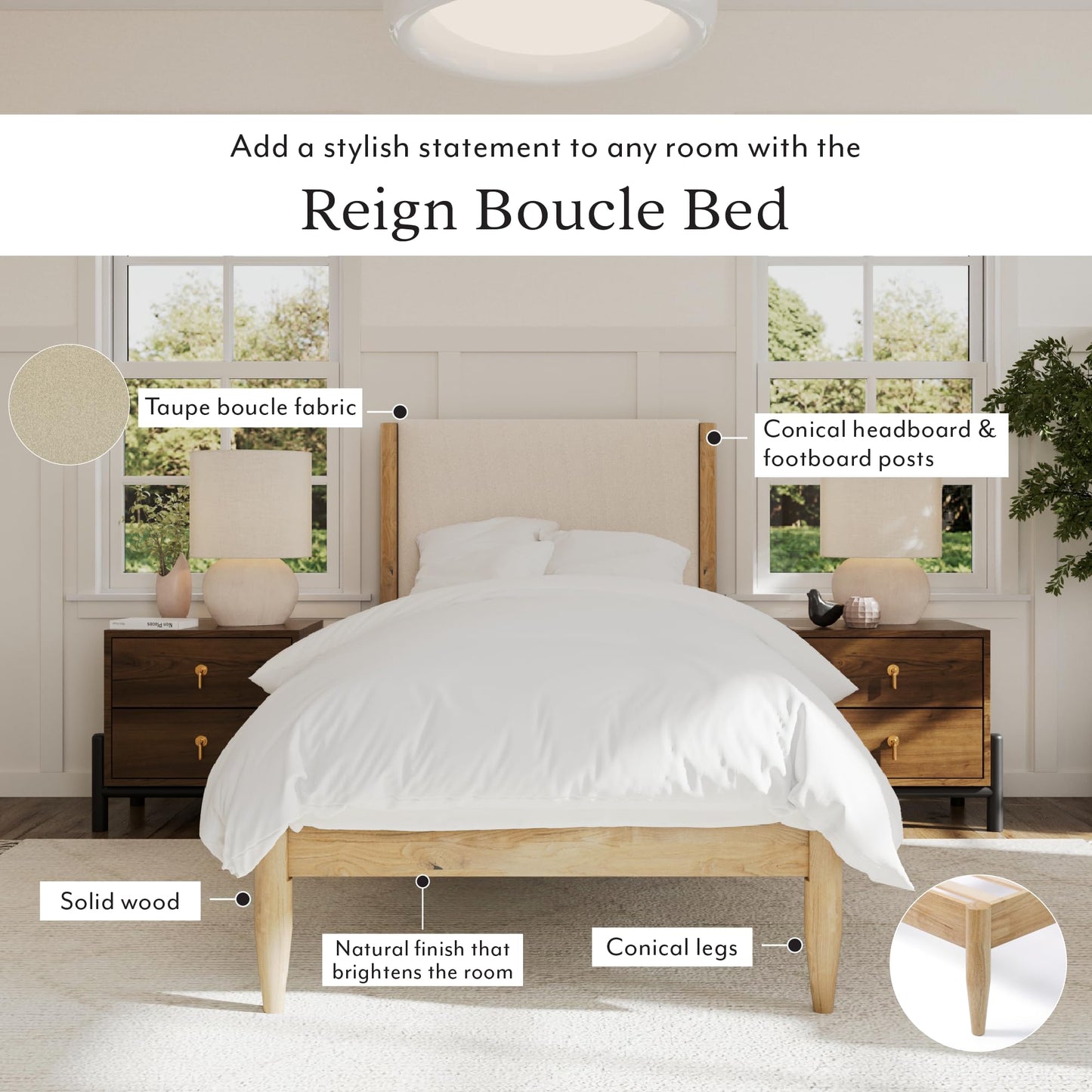 DG Casa Reign Mid-Century Queen Platform Bed