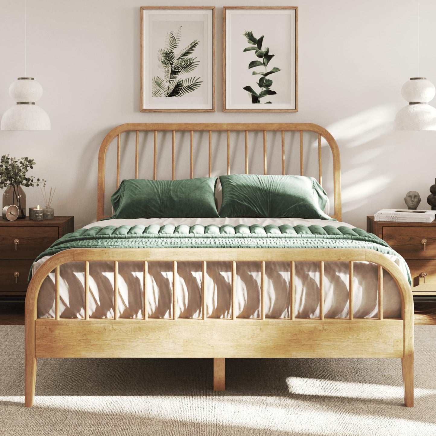 DG Casa Wesley King Wood Platform Bed – Natural Finish
