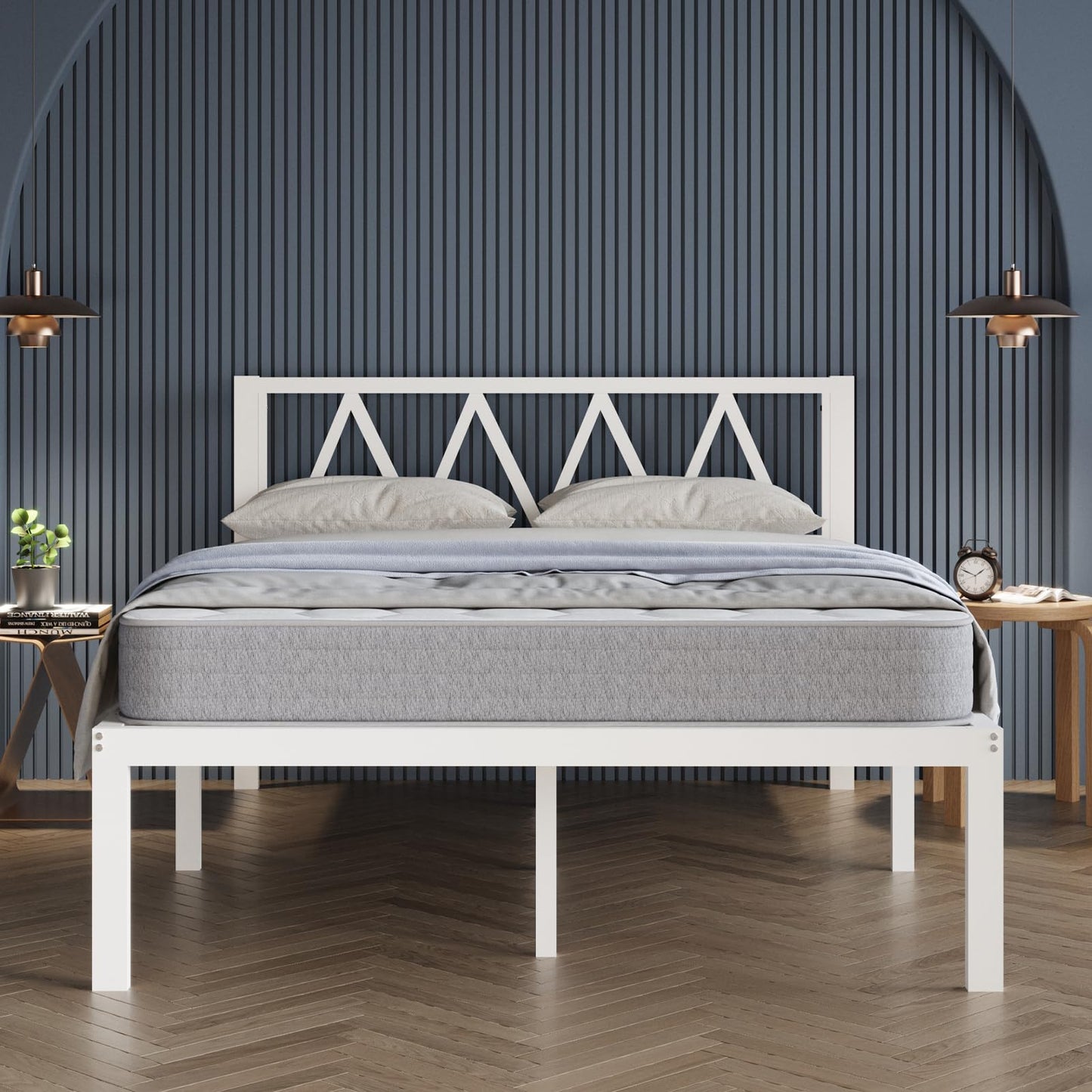 Avenco 14" Twin Metal Bed Frame with Headboard