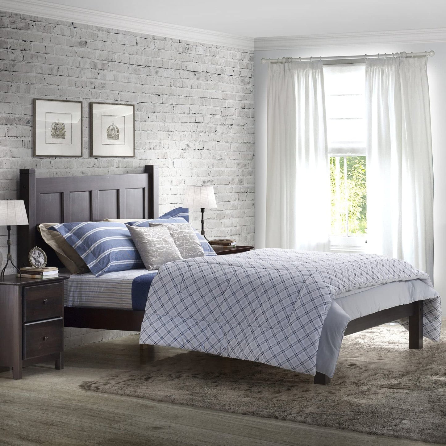 Grain Wood Shaker Queen Bed (Cherry)