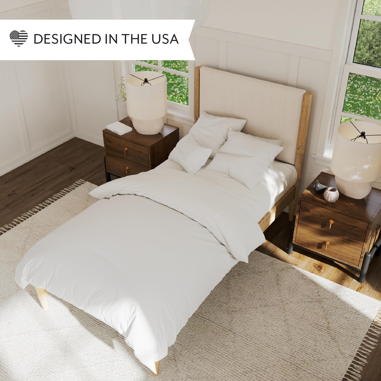 DG Casa Reign Mid-Century Queen Platform Bed