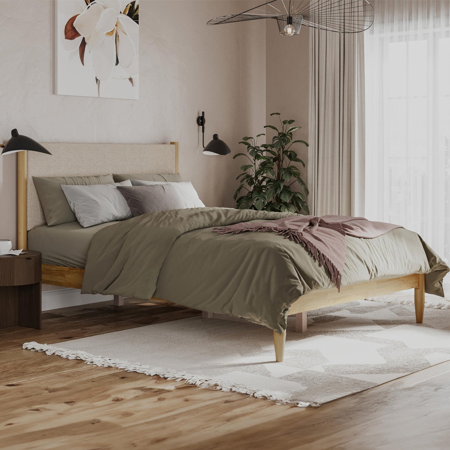 DG Casa Reign Mid-Century Queen Platform Bed