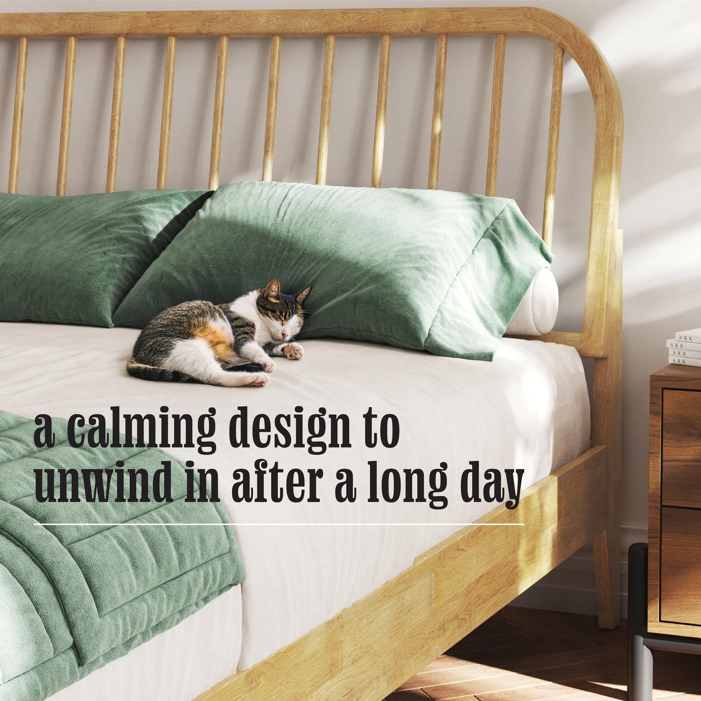 DG Casa Wesley King Wood Platform Bed – Natural Finish