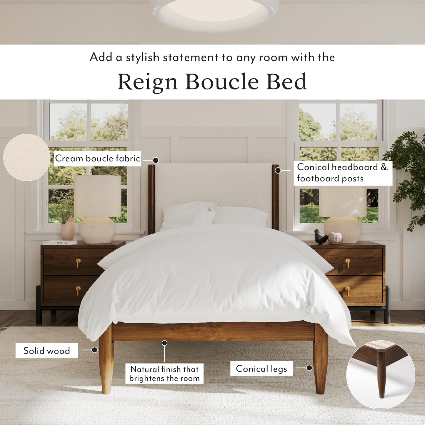 DG Casa Reign Mid-Century Queen Platform Bed