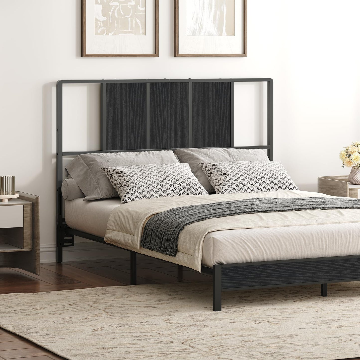Metal Twin Size Headboard – Black