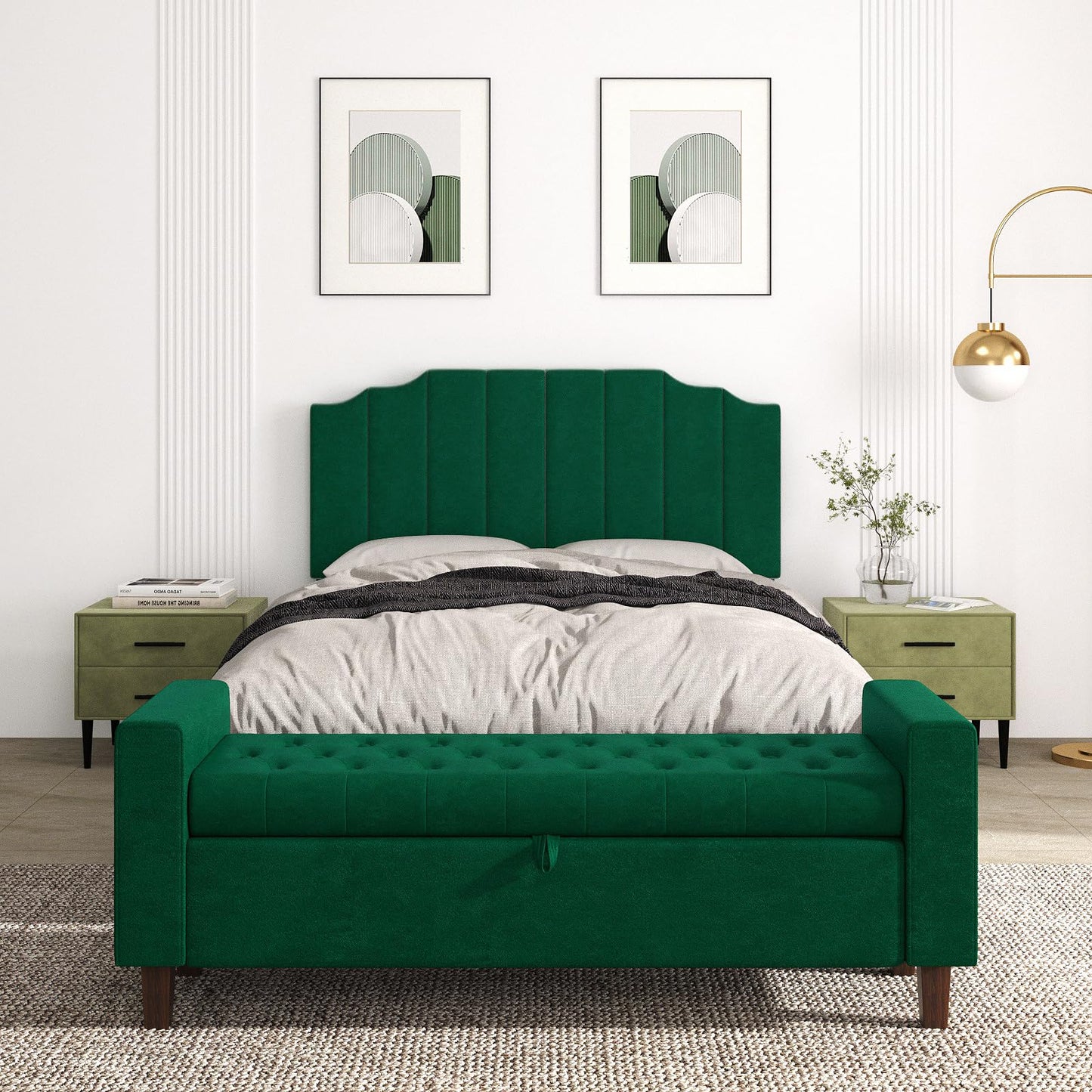 Velvet Wall Mounted Queen Headboard – Black