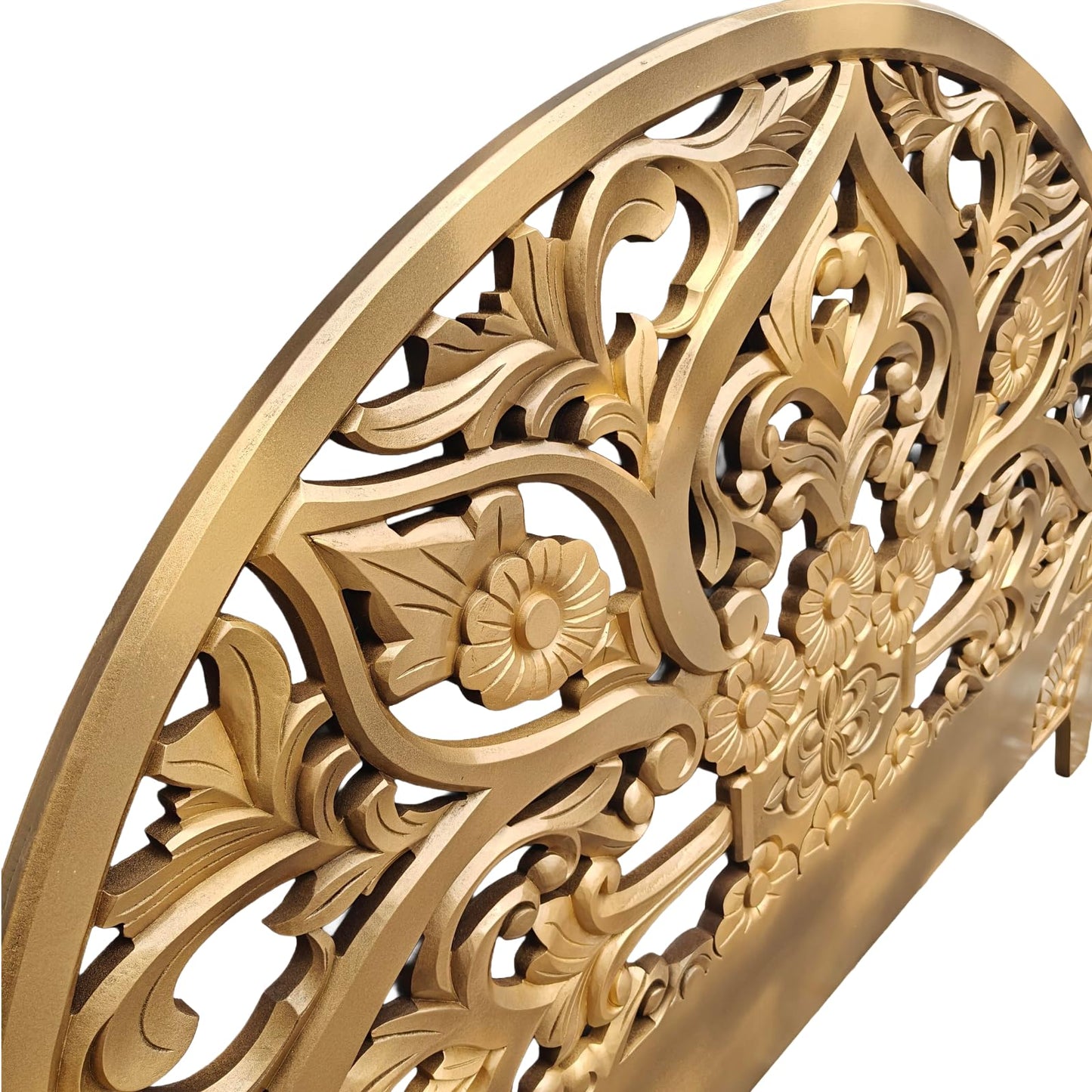 Balinese King Headboard – Half Moon Gold Finish