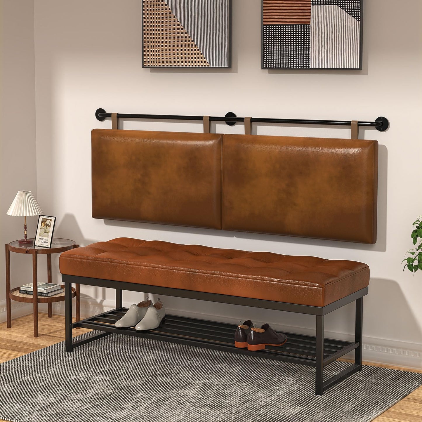 Linen Wall Mounted Queen Headboard – Beige