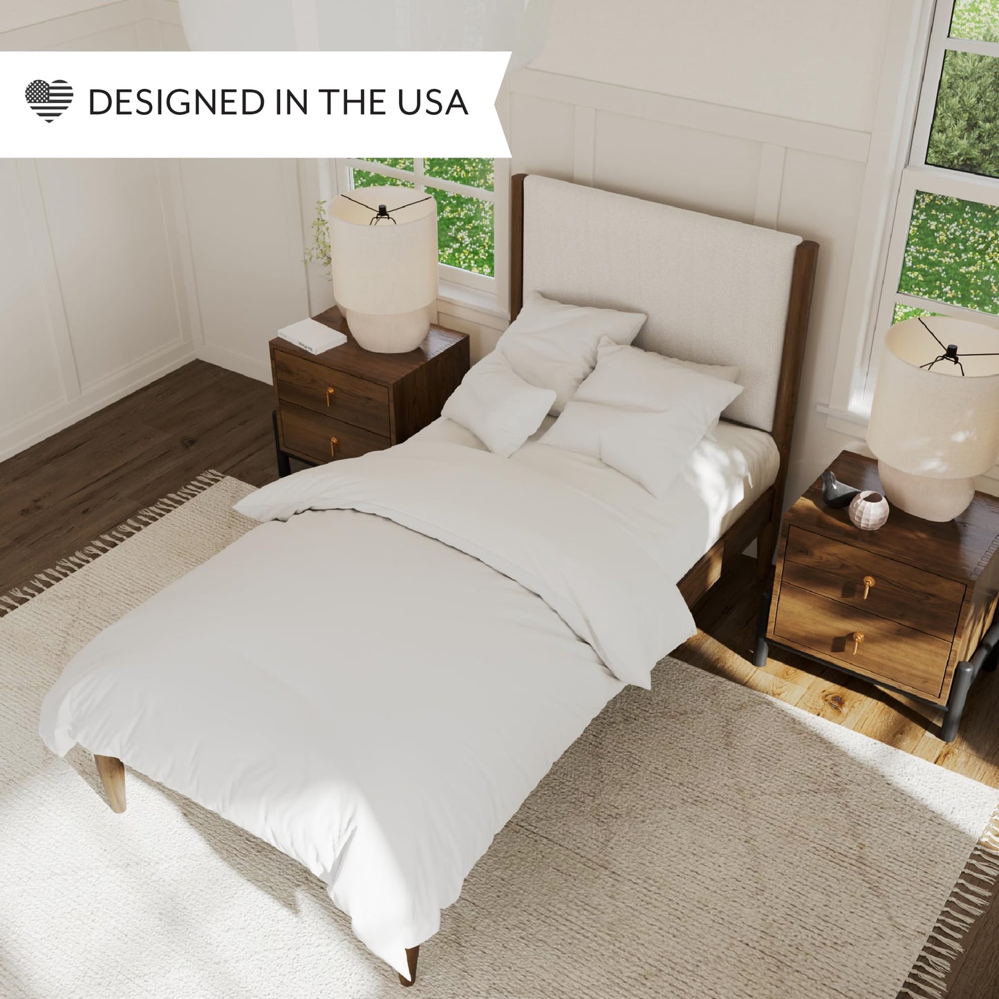 DG Casa Reign Mid-Century Queen Platform Bed