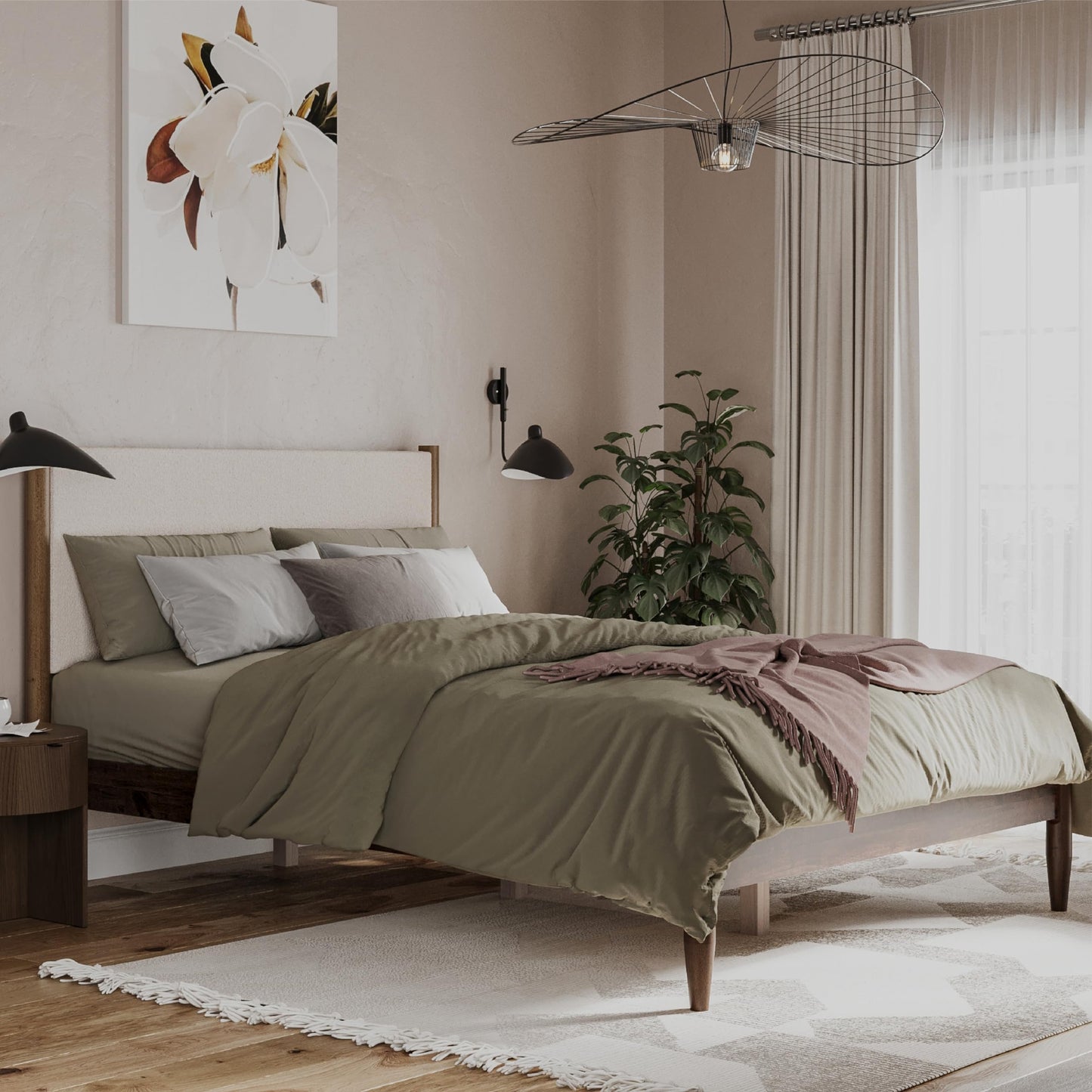 DG Casa Reign Mid-Century Queen Platform Bed