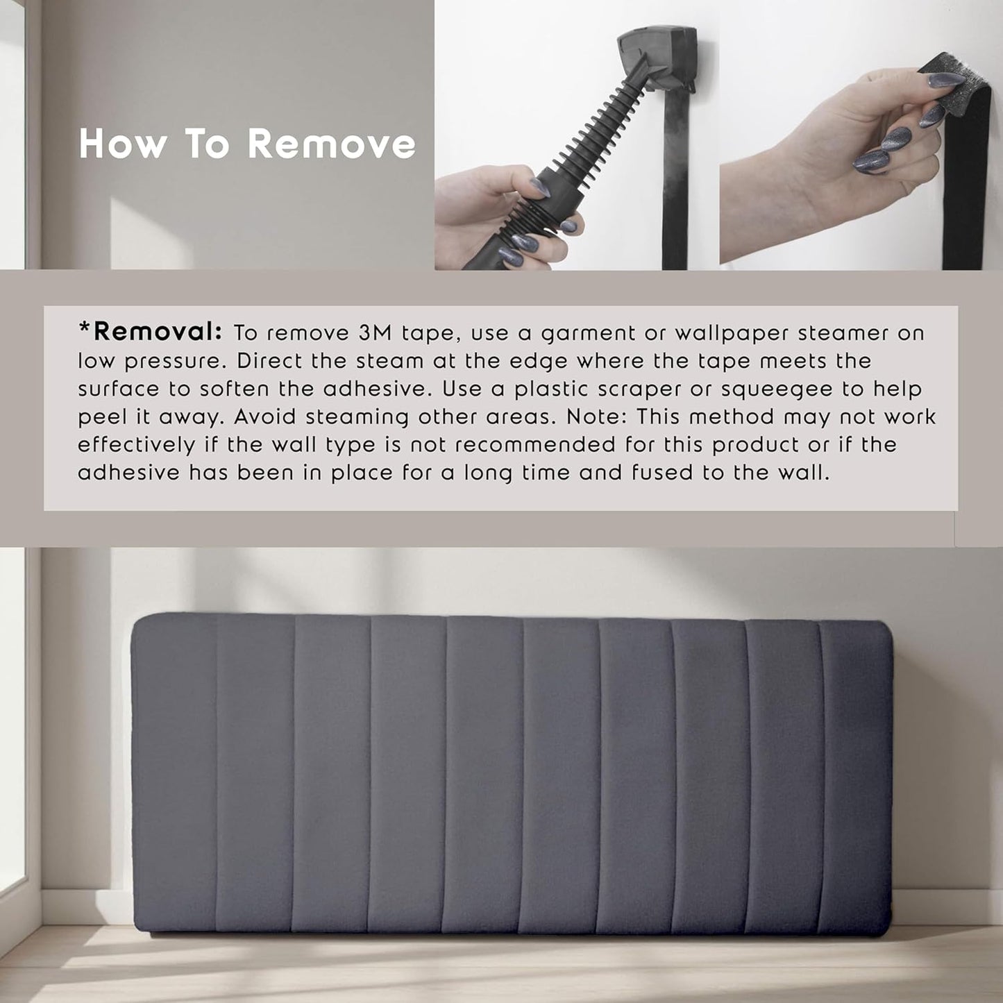 Upholstered King Wall Mounted Headboard – Grey